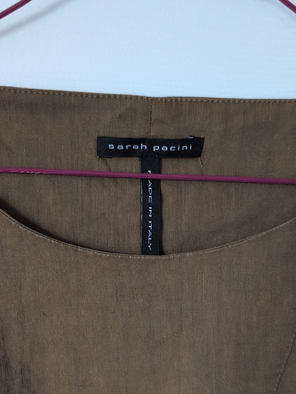 EUC Sarah Pacini Mustard Shift Dress with Black Accent - Picture 2 of 7